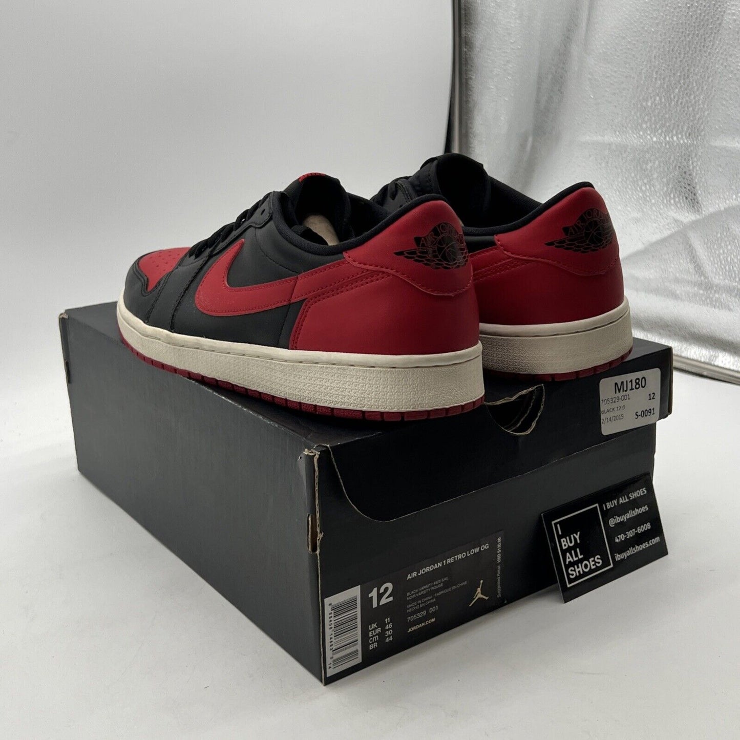Size 12 - Air Jordan 1 Retro OG Low Bred (705329-001)