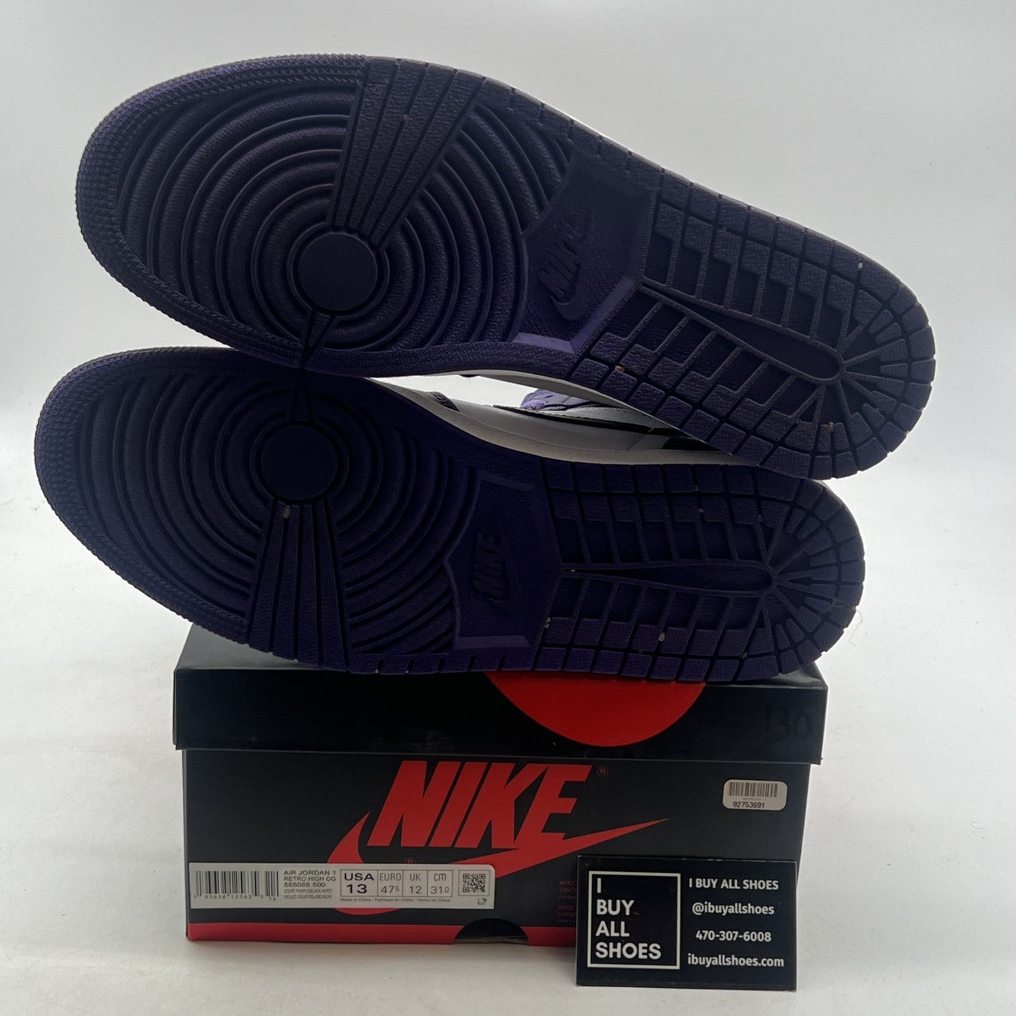 Size 13 - Air Jordan 1 Retro OG High Court Purple 2.0 (555088-500)