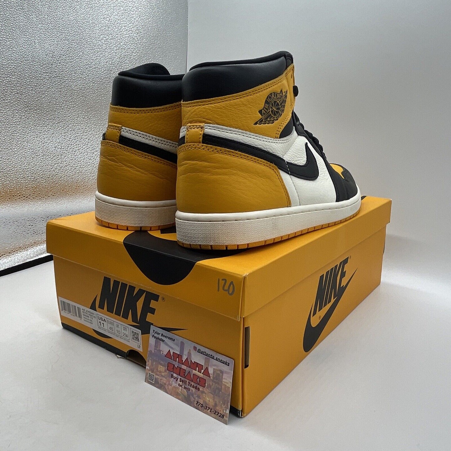 Size 11 - Jordan 1 Retro OG High Yellow Toe White Black Leather (555088-711)