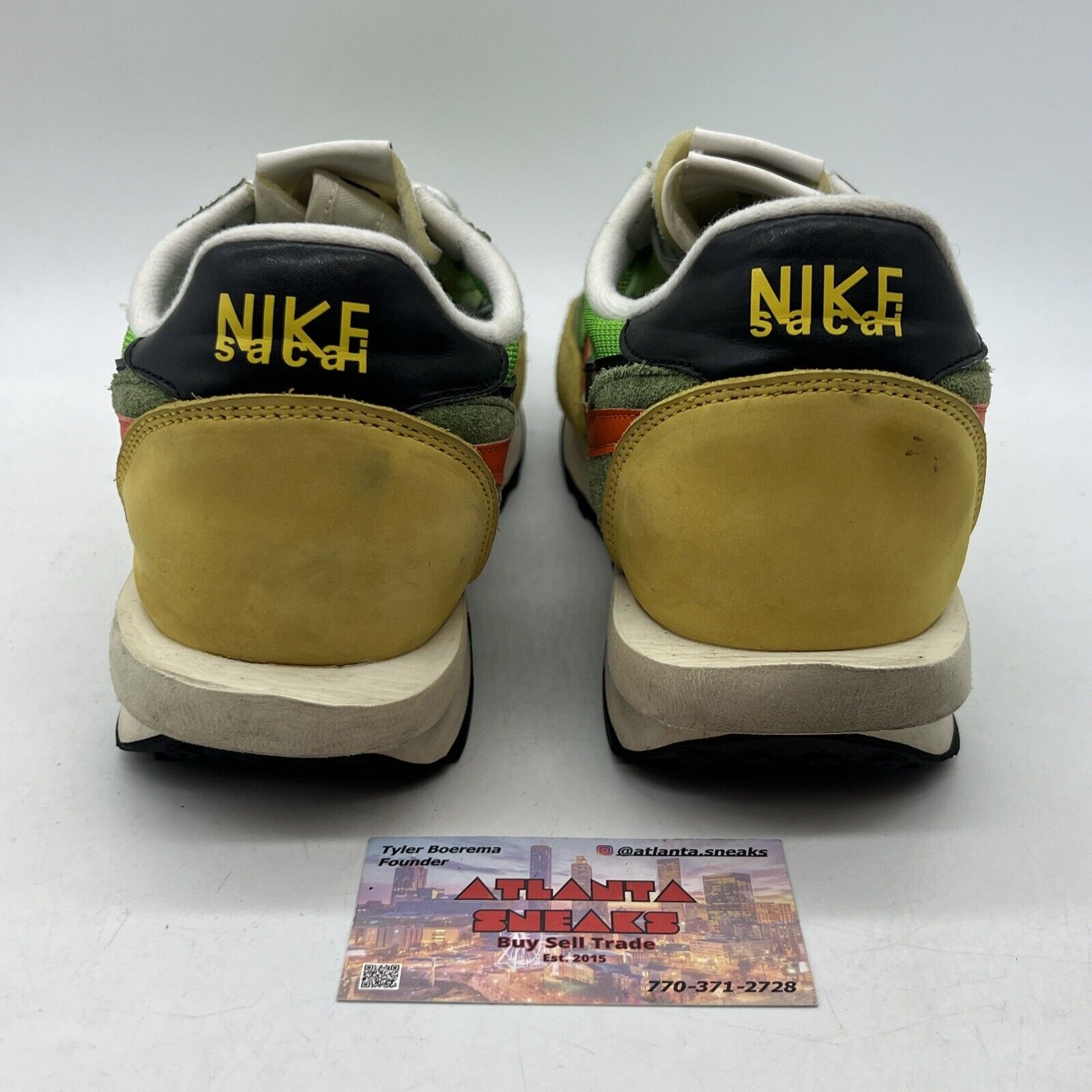 Size 12 - Nike sacai x LDWaffle Green Gusto Yellow Suede Leather (BV0073-300)