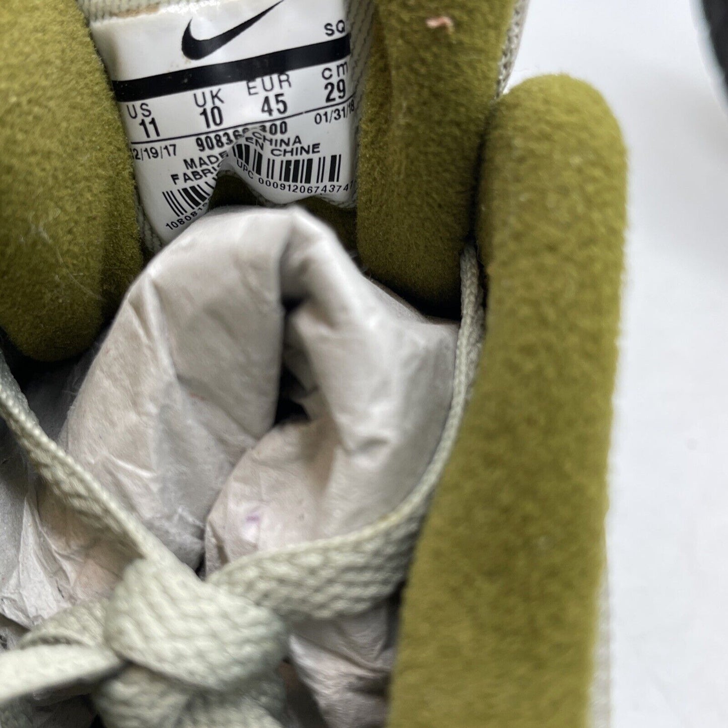 Size 11 - Nike Air Max 1 Premium Retro Green Curry Suede Leather (908366-300)