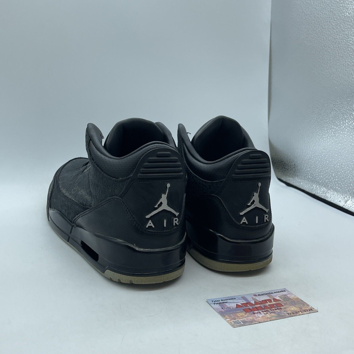 Size 11 - Air Jordan 3 Retro Black Flip Suede White Leather (315767-001)