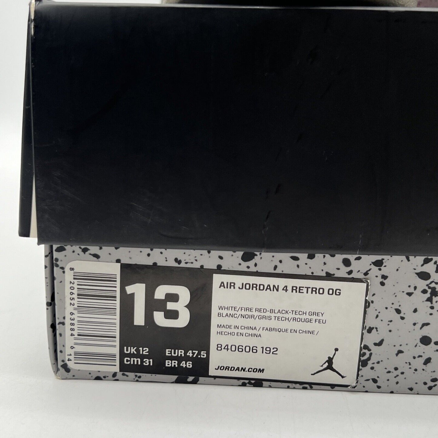 Size 13 - Jordan 4 Retro OG Mid White Cement Black Grey Leather (840606-192)