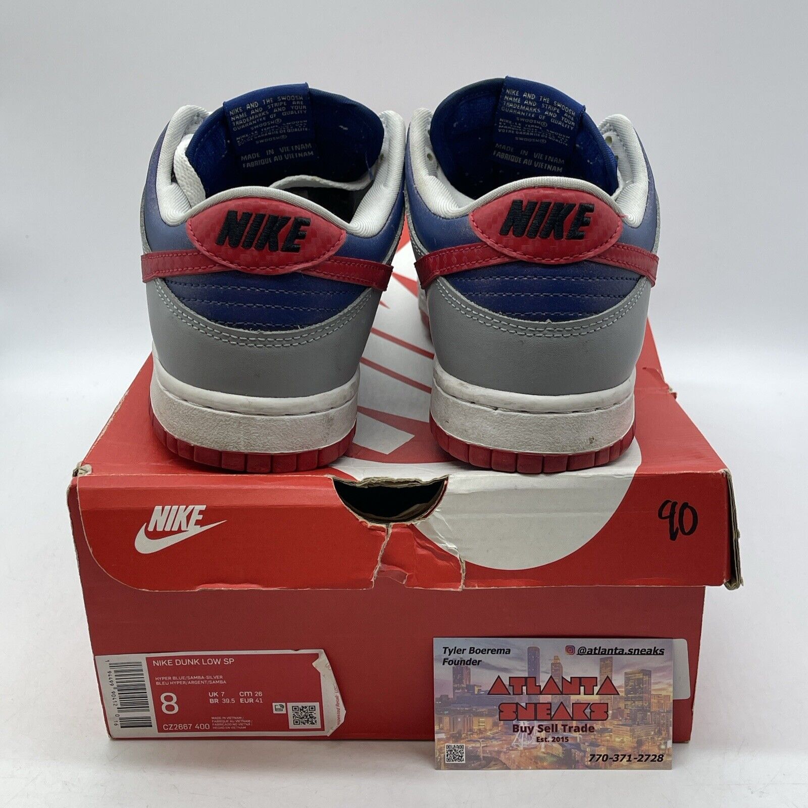 Size 8 - Nike Dunk Retro 2020 Low Samba Grey White Red Leather (CZ2667-400)