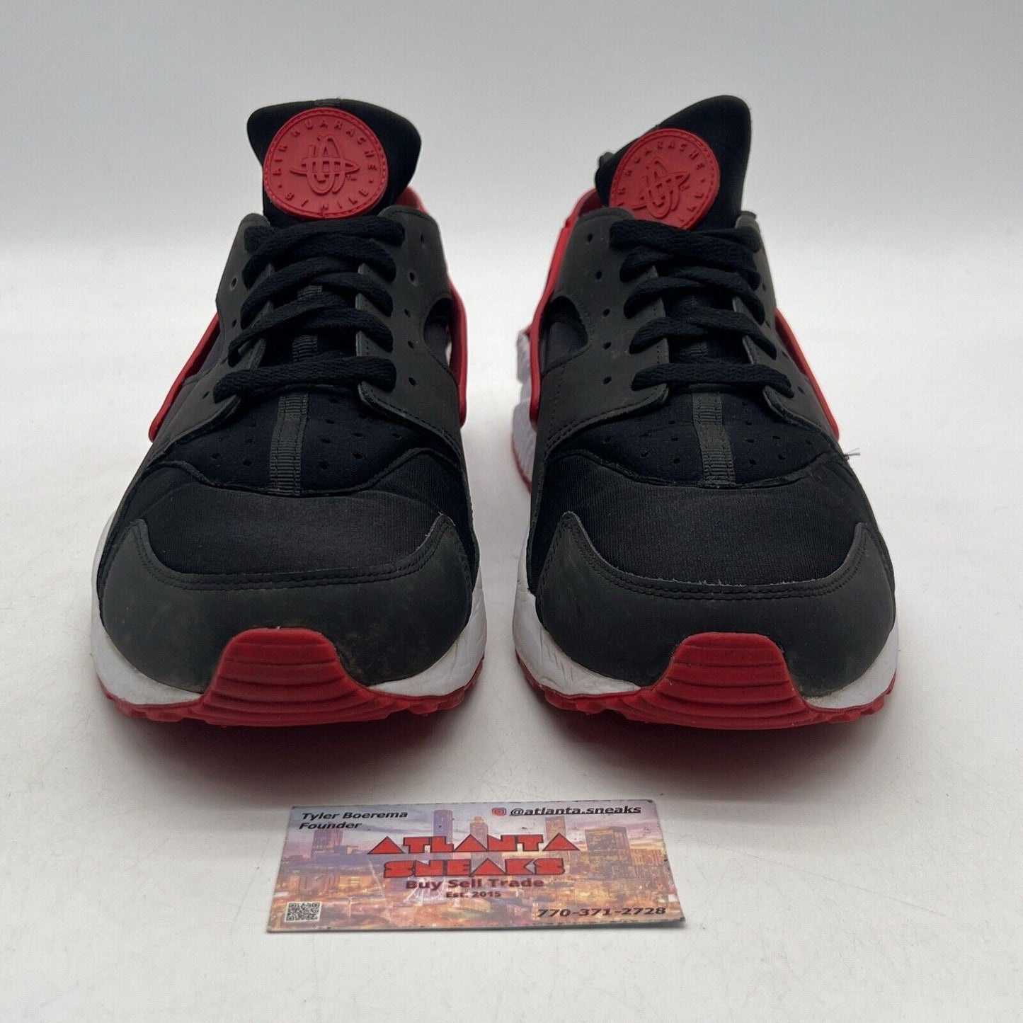 Size 12.5 - Nike Air Huarache Nike ID Black Red White (777330-972)