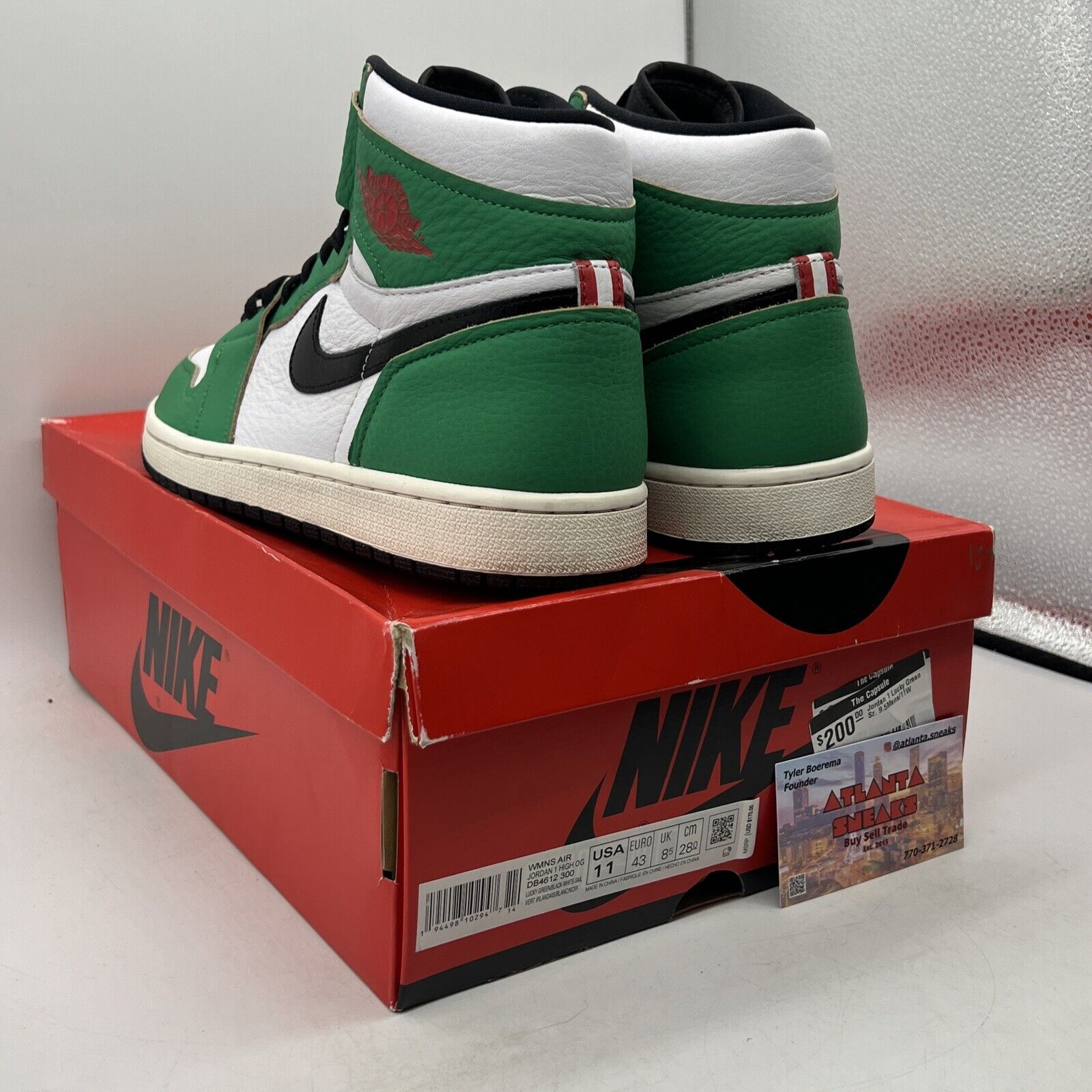 Size 11 - Air Jordan 1 Retro OG Lucky Green W White Black Leather (DB4612-300)