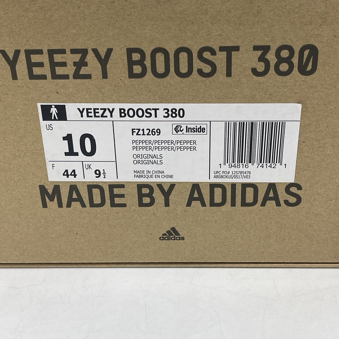 Size 10 - adidas Yeezy Boost 380 Pepper Non-Reflective Brown Black (FZ1269)