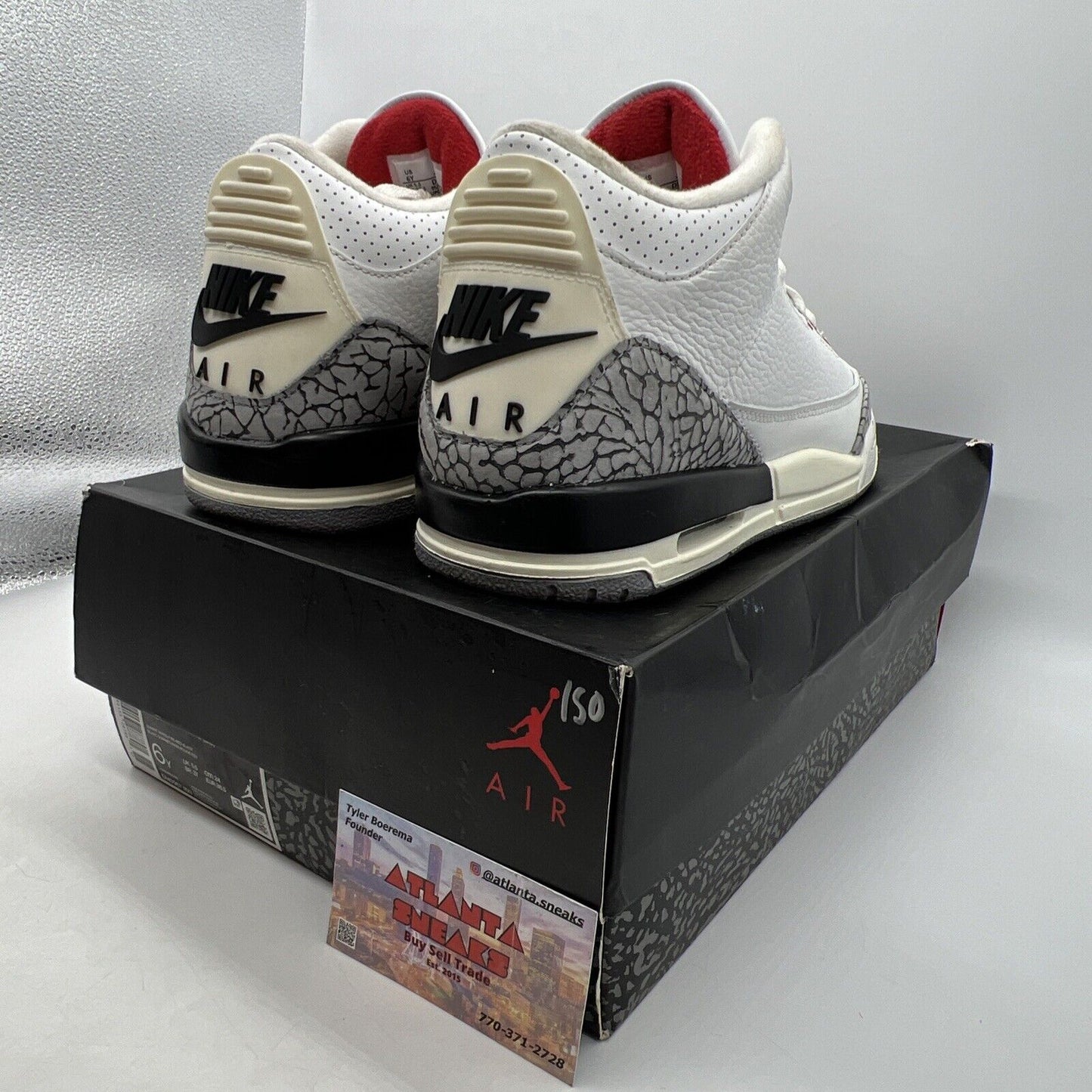 Size 6 - Jordan 3 Retro Mid White Cement Reimagined Black Grey (DM0967-100)