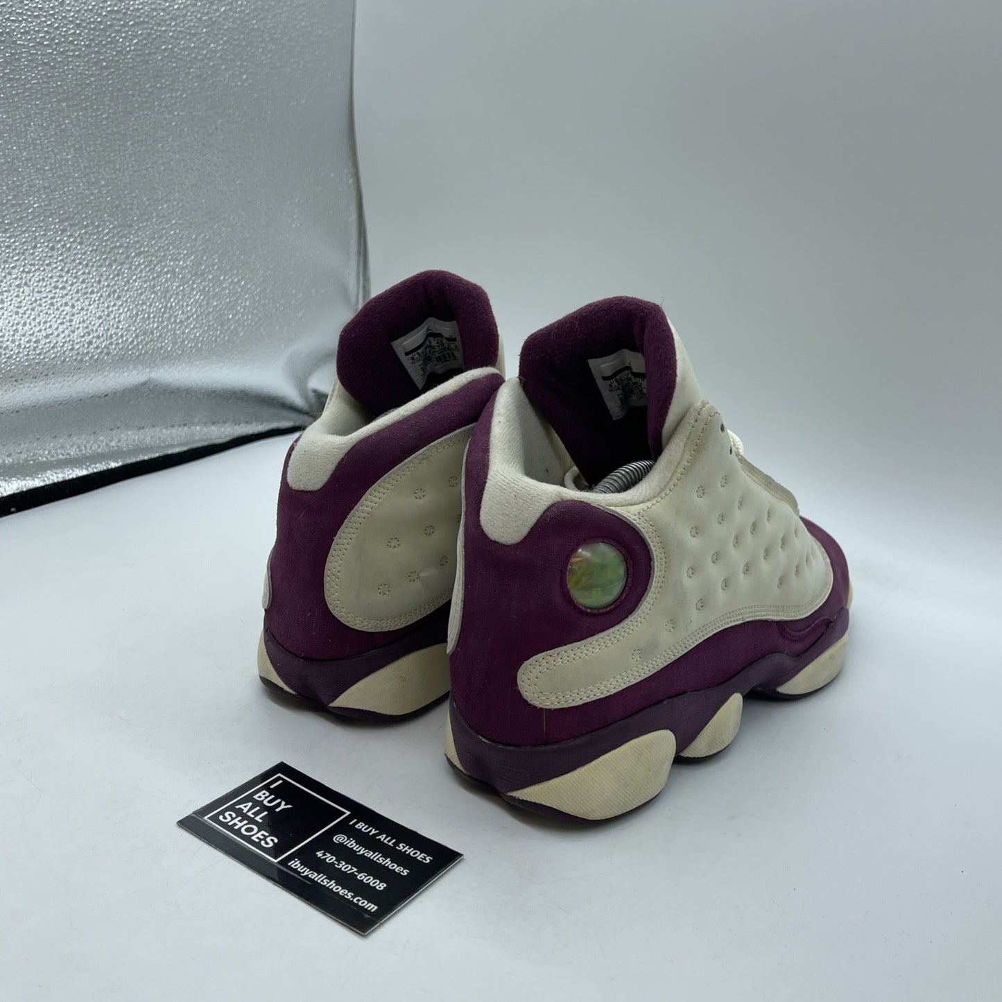 Size 8.5Y (GS) - Jordan 13 Retro Mid Bordeaux Purple Tan Suede (439358-112)