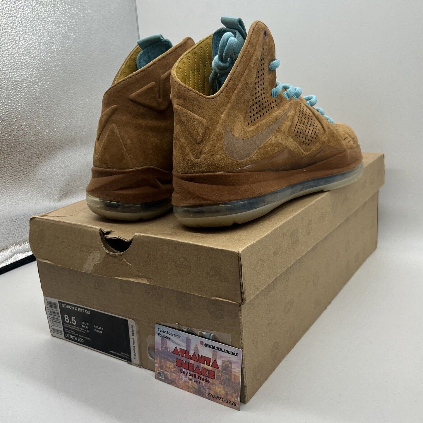 Size 8.5 - Nike LeBron 10 EXT QS brown suede 2013 Brand New Og All