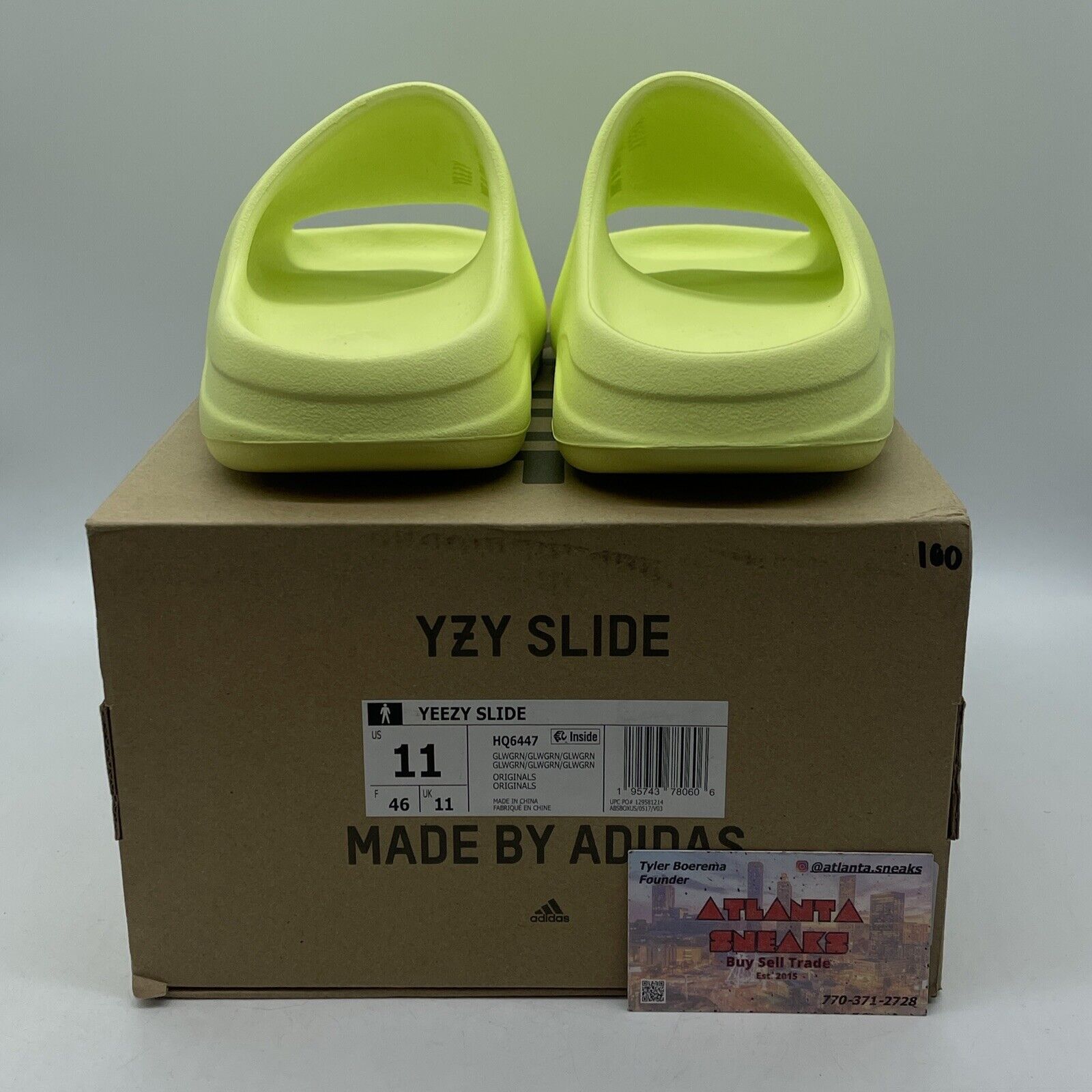 Size 11 - adidas Yeezy Slide Glow Green Leather (HQ6447)