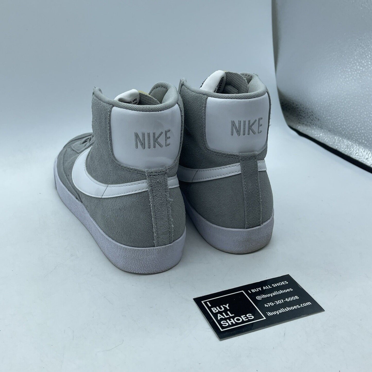 Size 8 - Nike Blazer '77 Suede Mid Light Smoke Grey White Suede (CI1172-004)