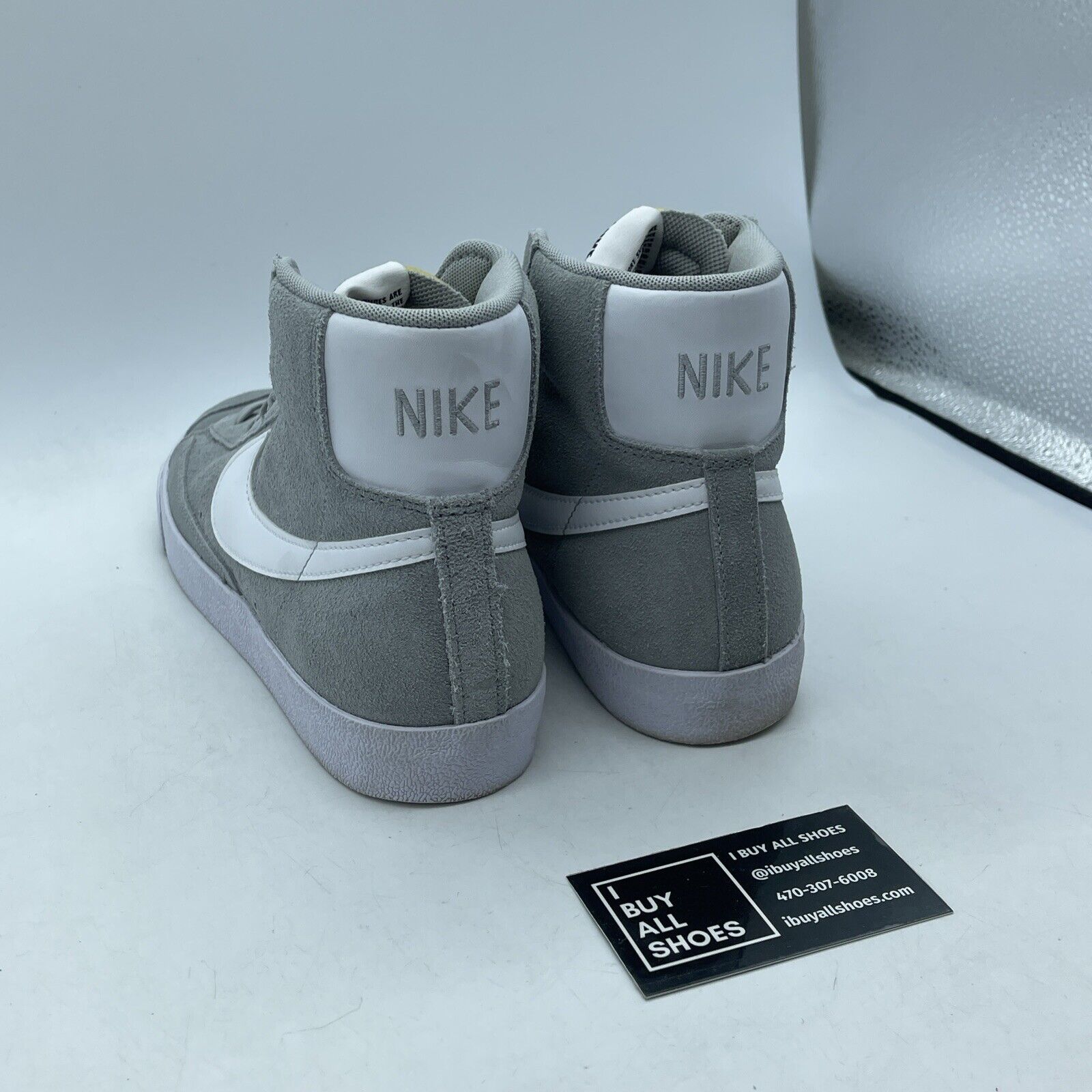 Size 8 - Nike Blazer '77 Suede Mid Light Smoke Grey White Suede (CI1172-004)