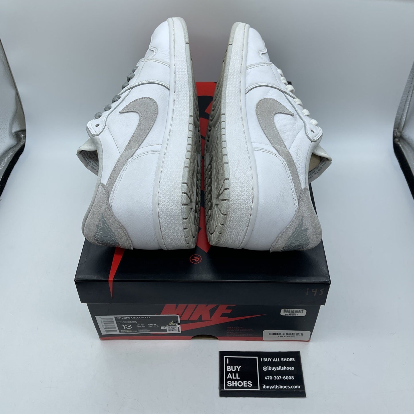 Size 13 - Jordan 1 Low OG Neutral Gray White Suede Leather (CZ0790-100)