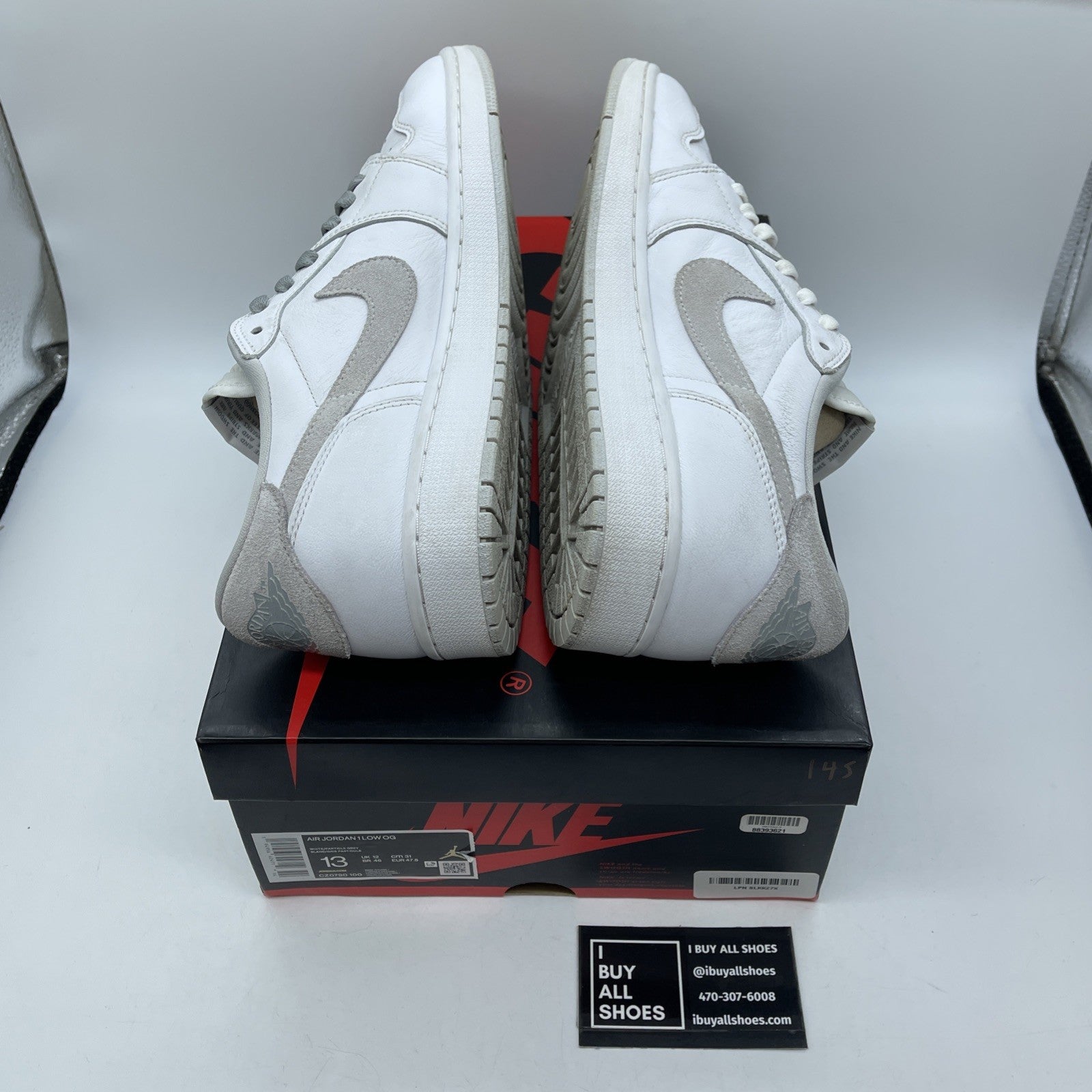 Size 13 - Jordan 1 Low OG Neutral Gray White Suede Leather (CZ0790-100)