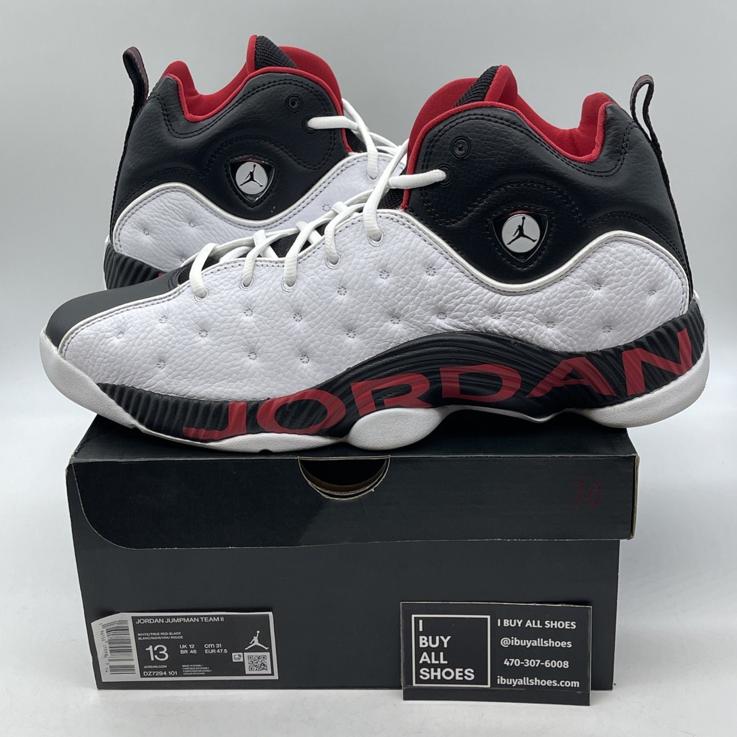 Size 13 - Jordan Jumpman Team 2 2022 Chicago White Black Leather (DZ7294-101)