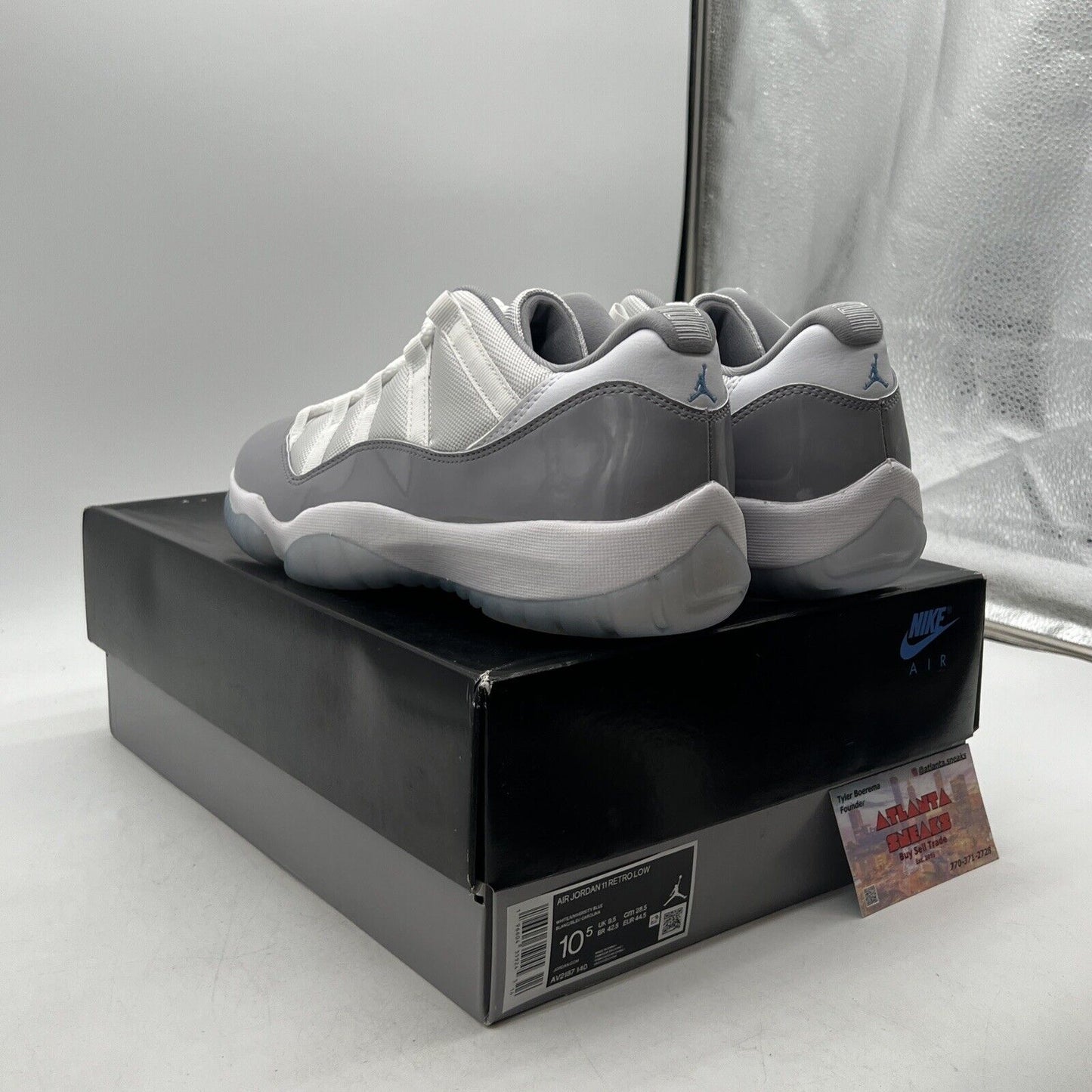 Size 10.5 - Air Jordan 11 Retro Low Cement Grey Leather White (AV2187-140)