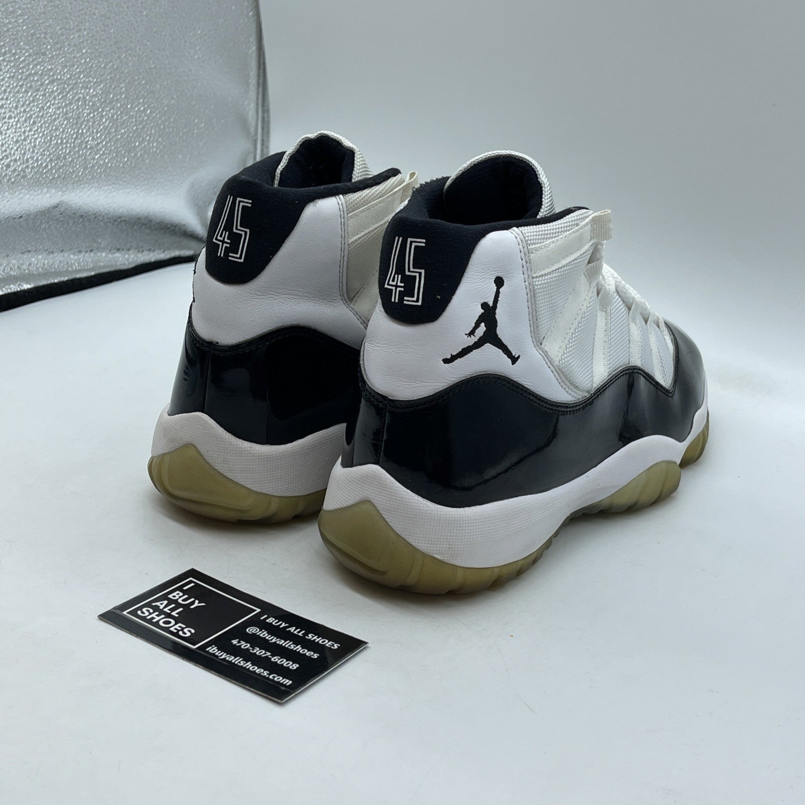 Size 10 - Jordan 11 Retro High Concord Black White Leather (378037-100)