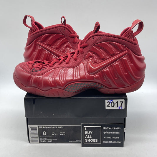 Size 8 - Nike Air Foamposite Pro Gym Red Suede Leather (624041-603)