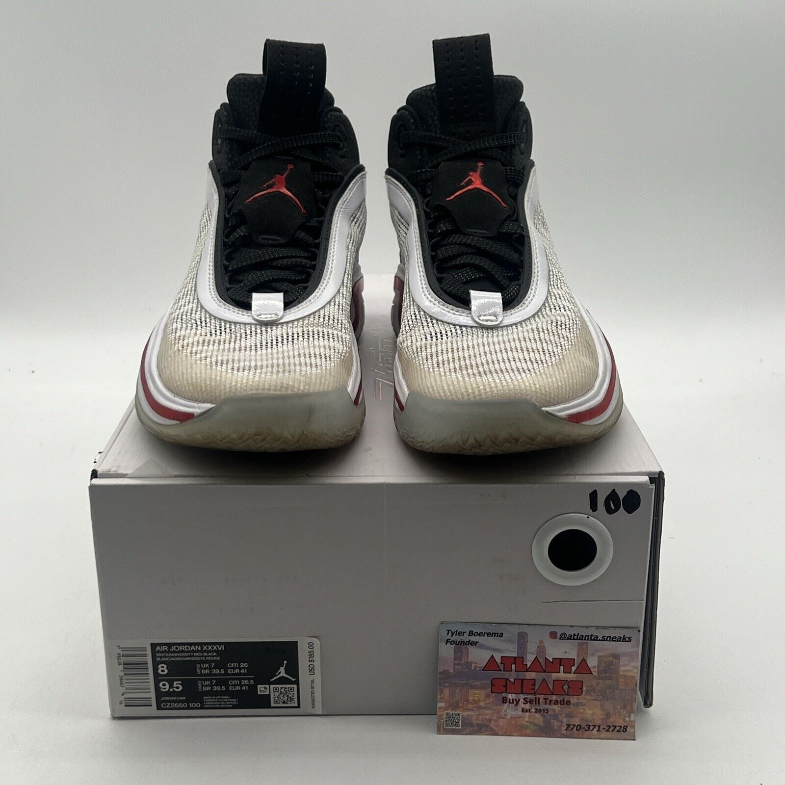 Size 8 - Air Jordan 36 Psychic Energy Black Red White (CZ2650-100)