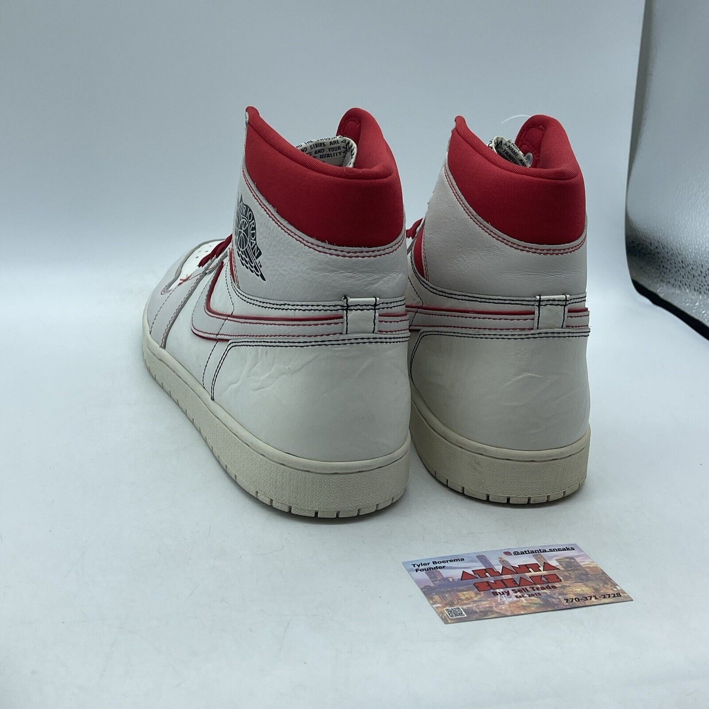 Size 15 - Air Jordan 1 Retro OG High Phantom Red Suede Tan Leather (555088-160)