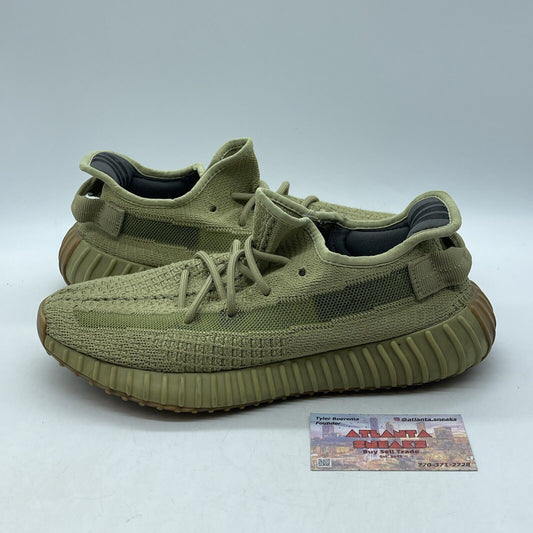 Size 8.5 - adidas Yeezy Boost 350 V2 Sulfur Green Brown Suede Leather (FY5346)