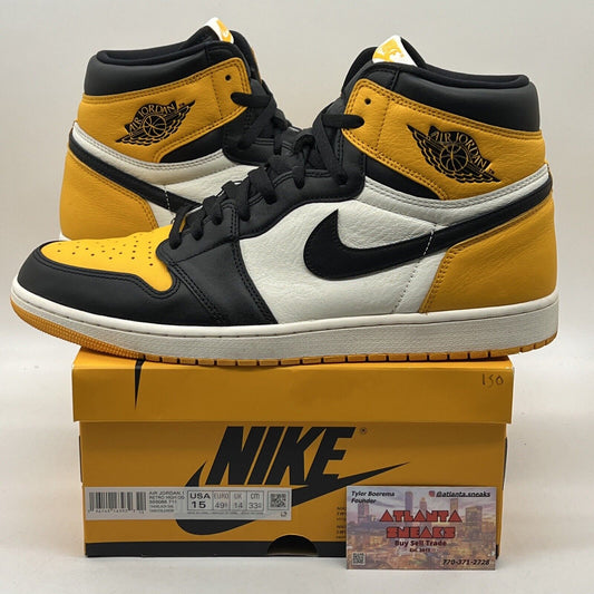 Size 15 - Jordan 1 Retro OG High Yellow Toe Black White Leather (555088-711)