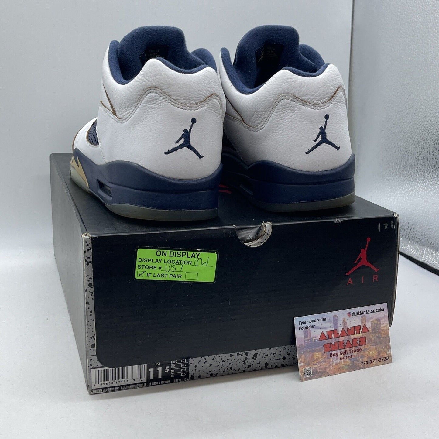 Size 11.5 - Air Jordan 5 Low Dunk From Above Blue White Leather (819171-135)