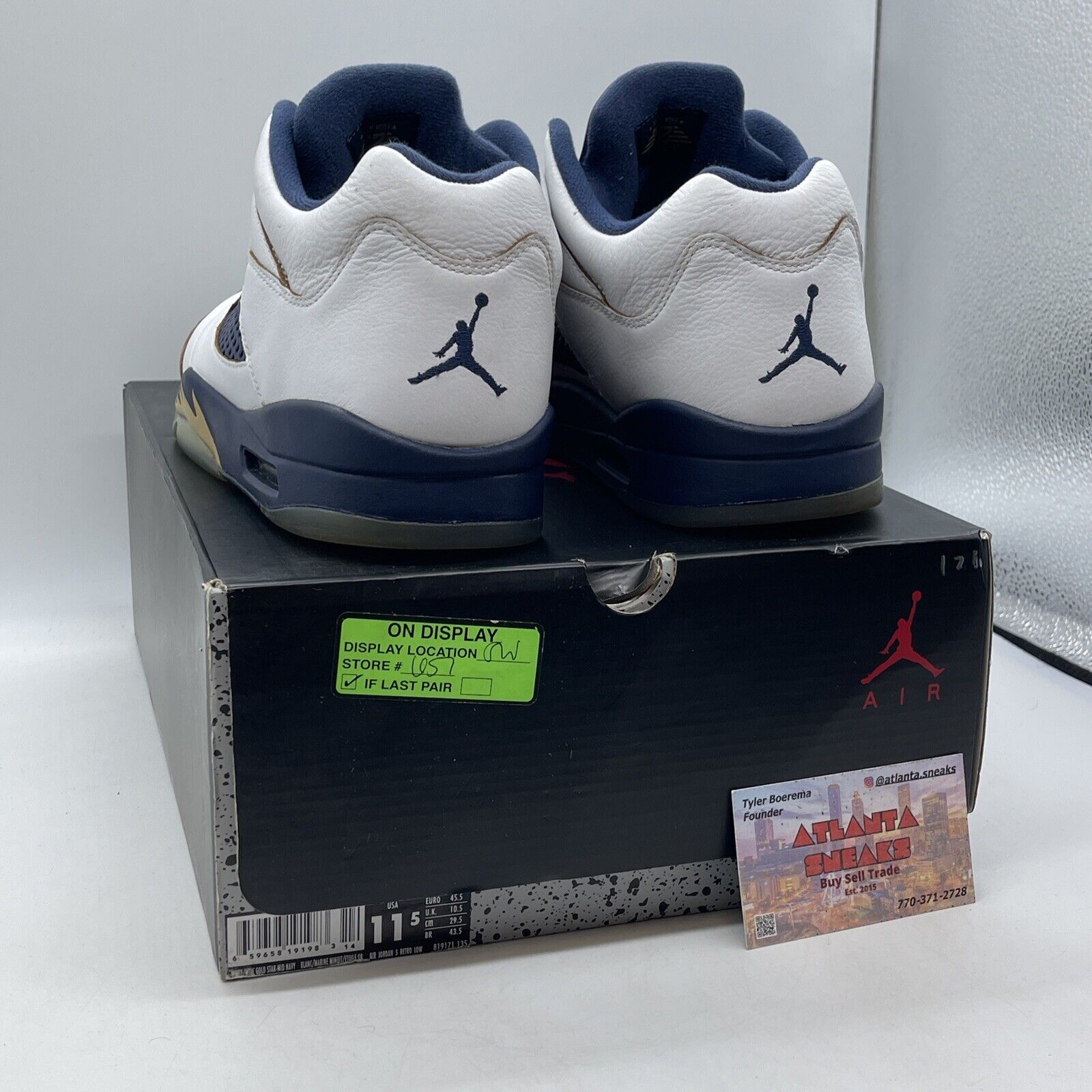 Size 11.5 - Air Jordan 5 Low Dunk From Above Blue White Leather (819171-135)