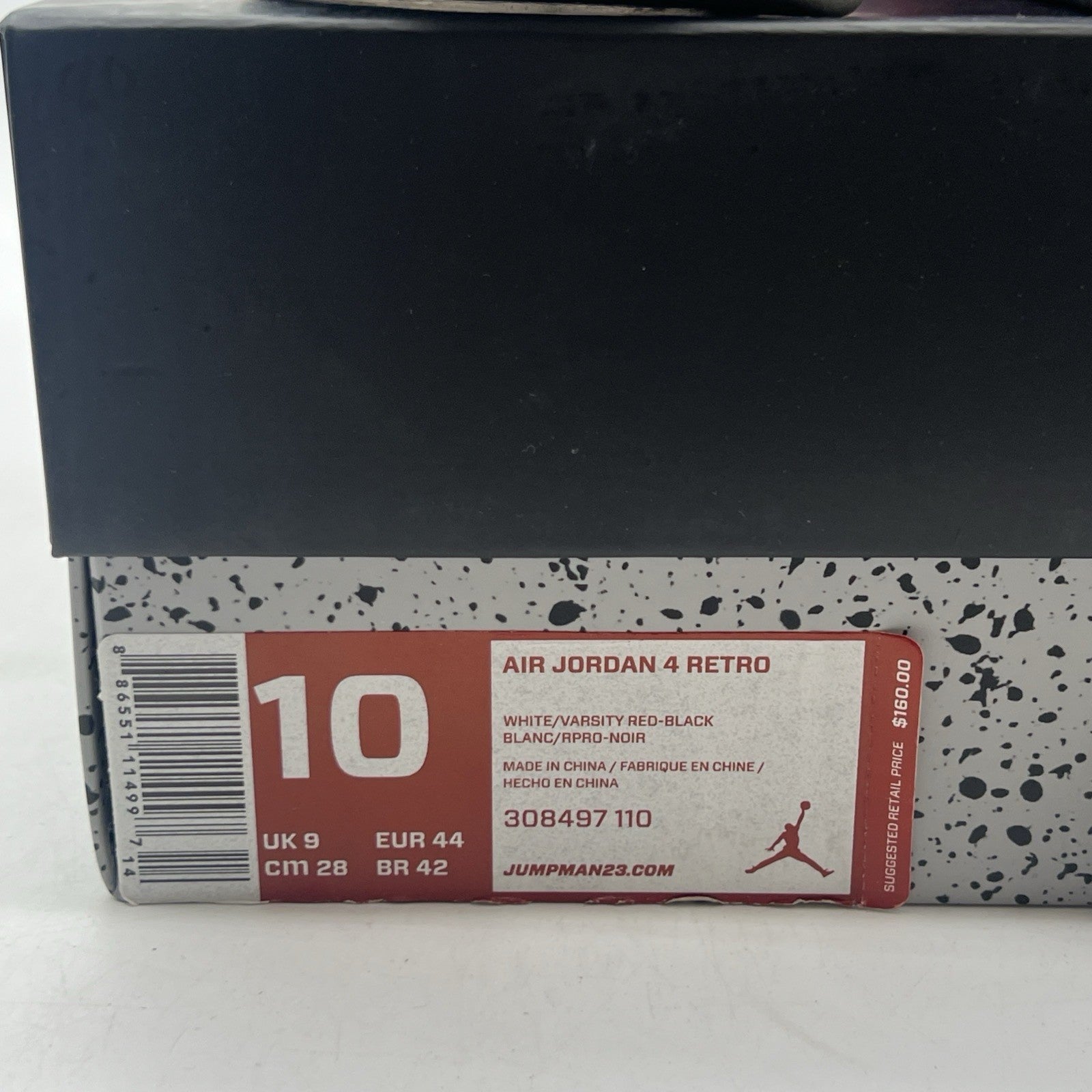 Size 10 - Air Jordan 4 Retro Fire Red 2012 (308497-110).