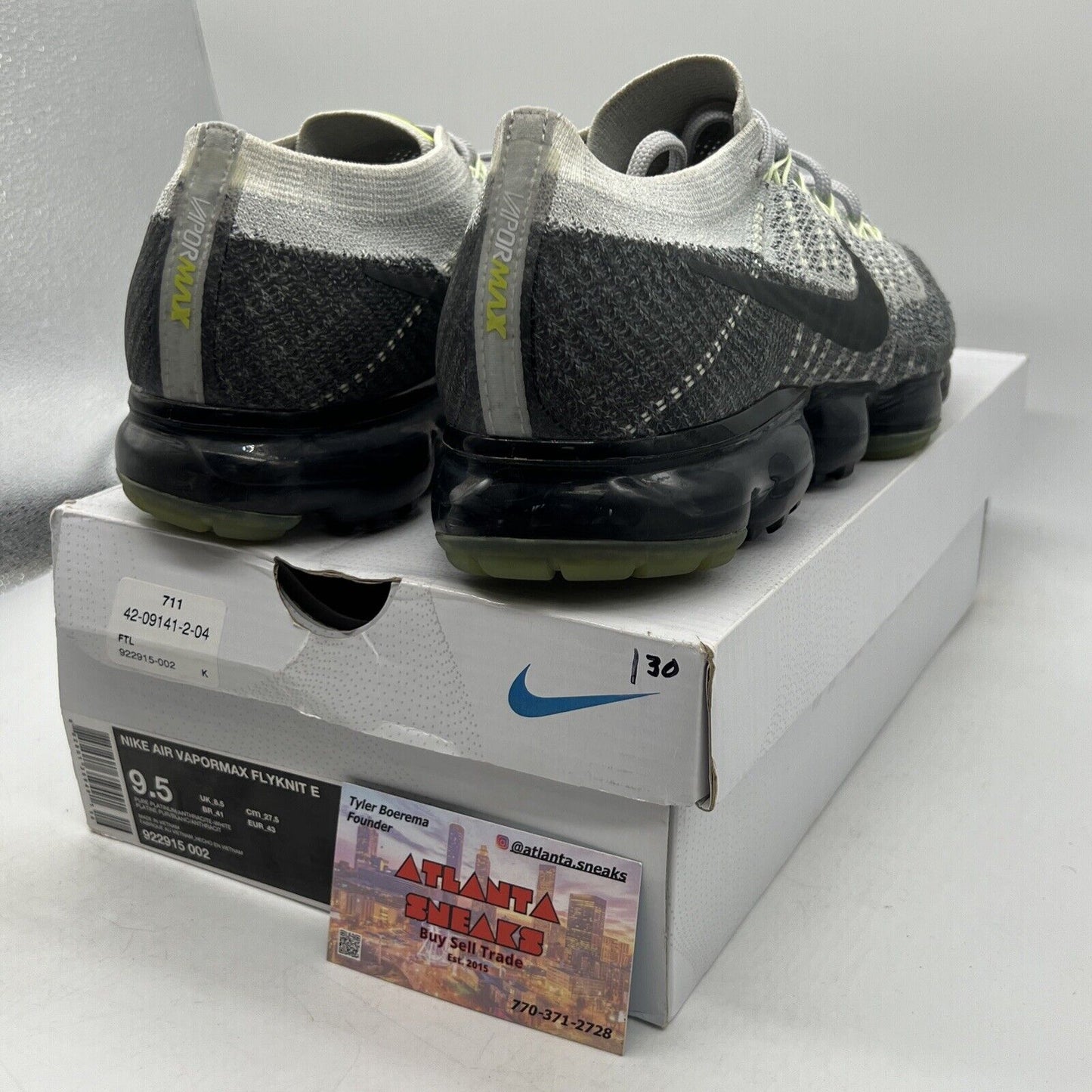 Size 9.5 - Nike Air VaporMax Neon Grey White