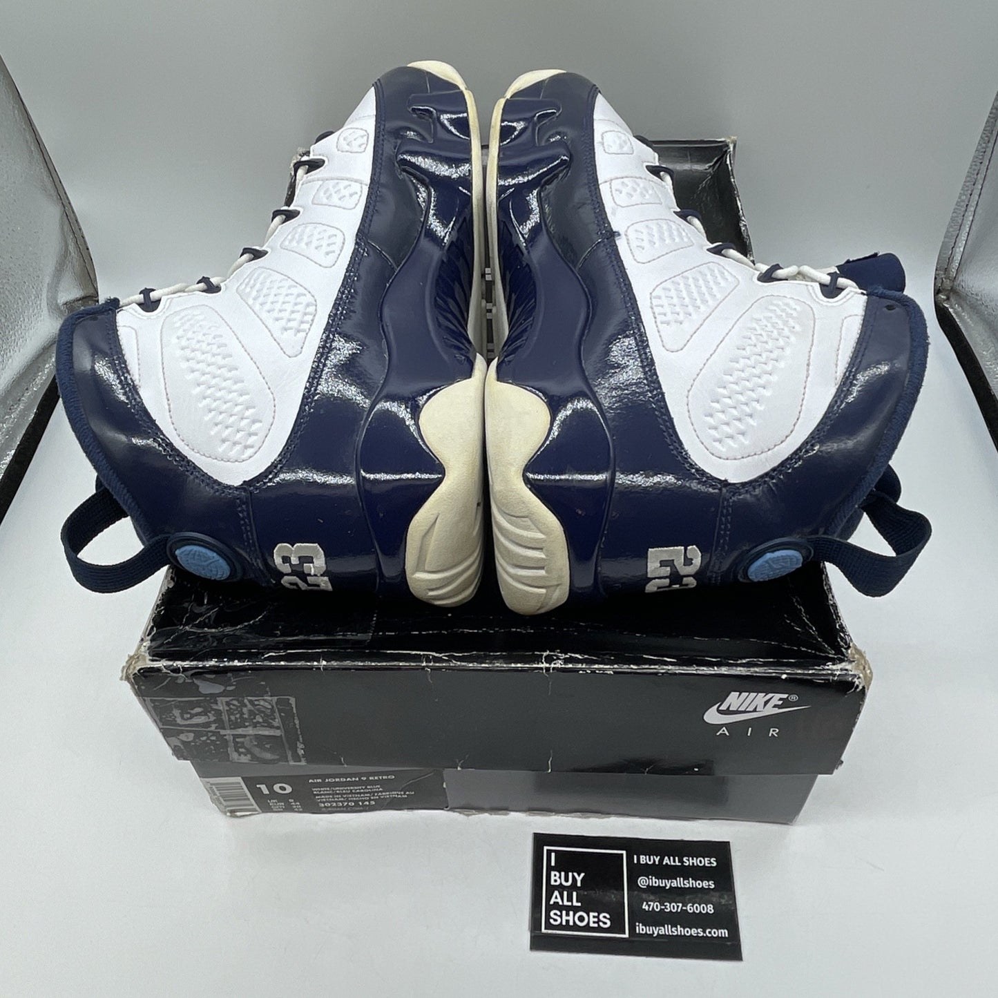 Size 10 - Air Jordan 9 Retro UNC Blue White Leather (302370-145)