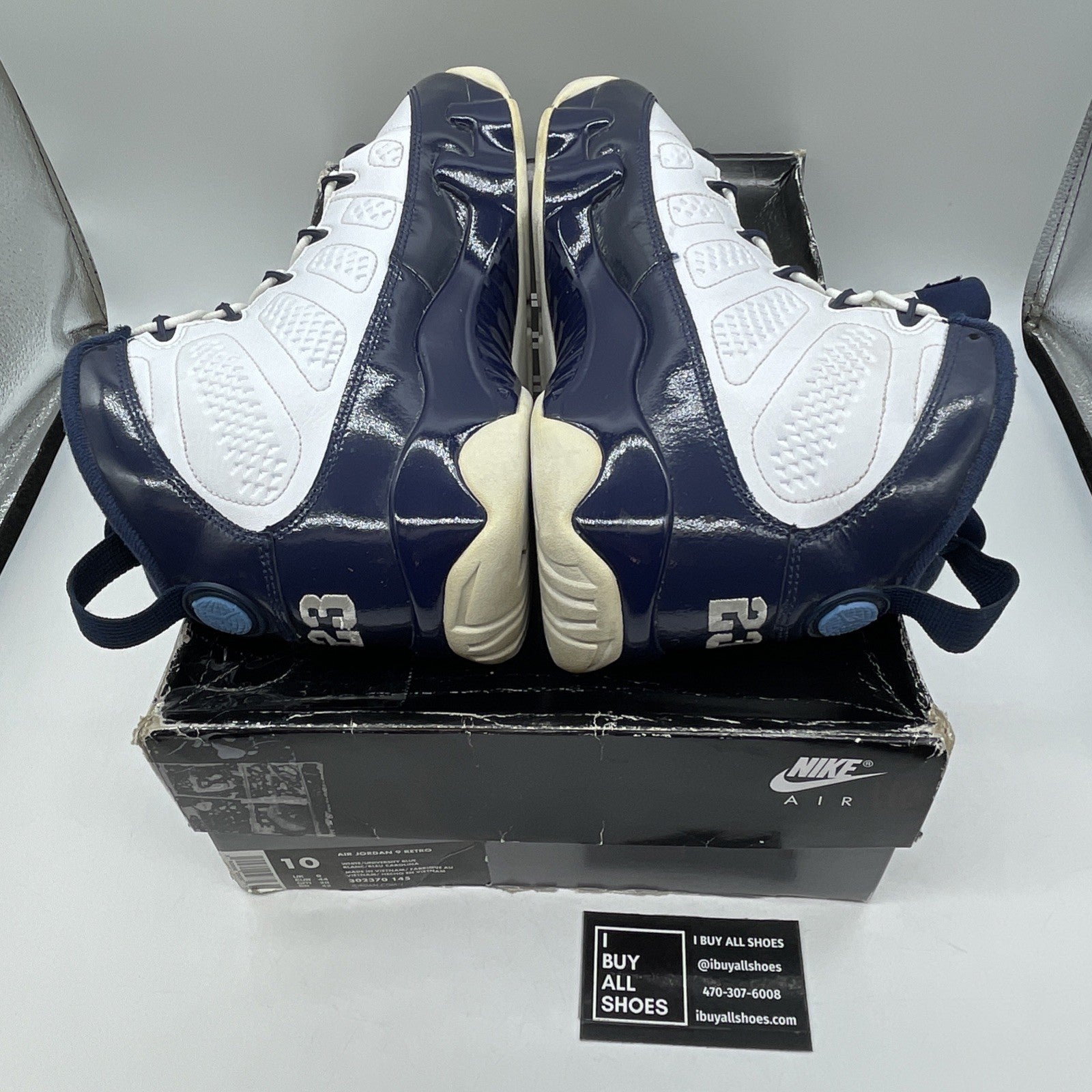 Size 10 - Air Jordan 9 Retro UNC Blue White Leather (302370-145)