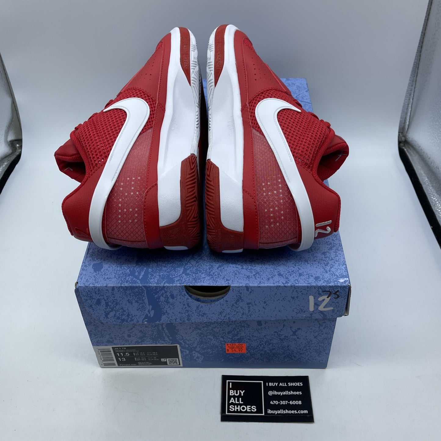 Size 11.5 - Nike Ja 1 TB Basketball Shoes University Red White (FV1303-600)