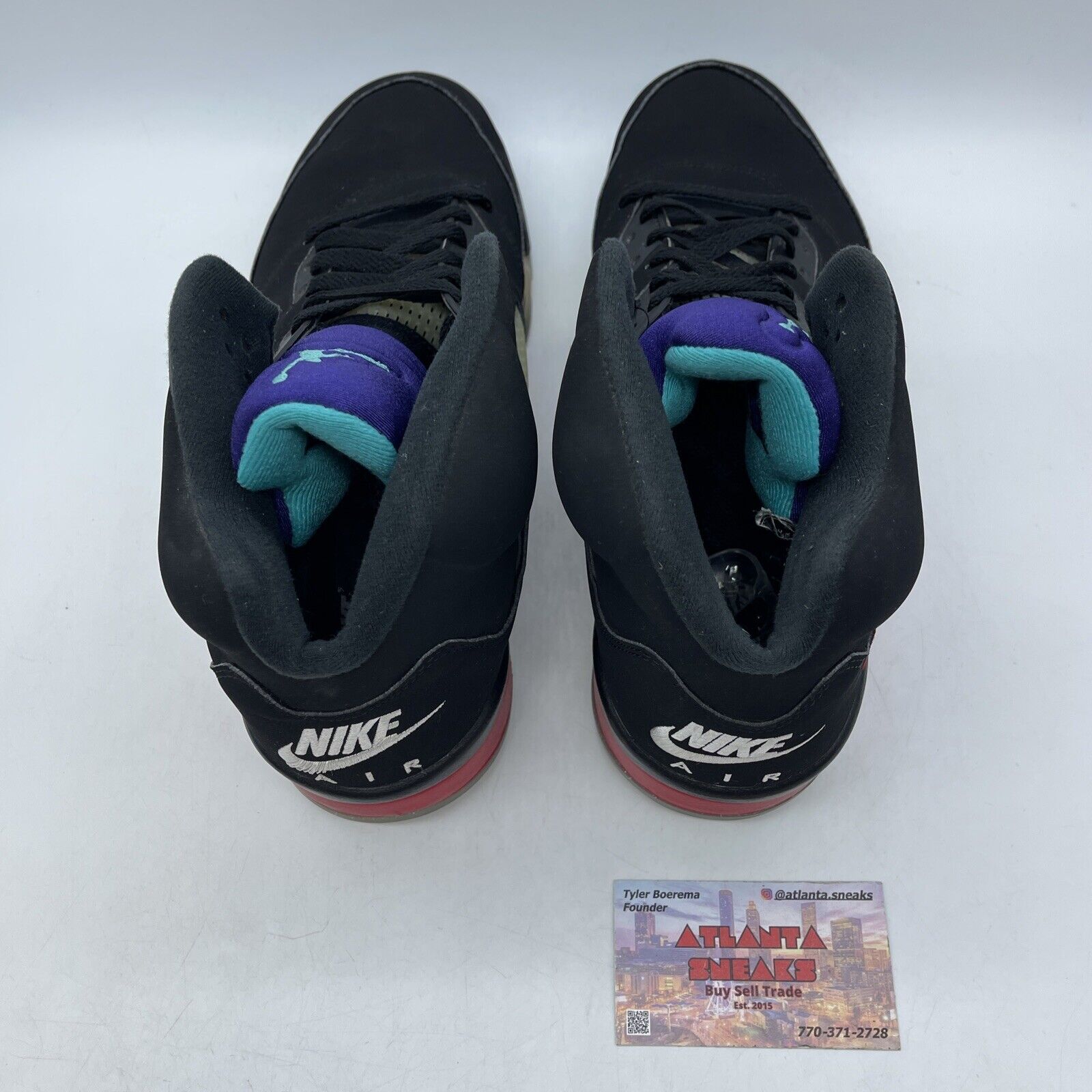 Size 11.5 - Jordan 5 Retro Top 3 Black 2020 Black Silver Purple (CZ1786-001)