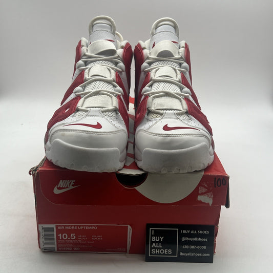 Size 10.5 - Nike Air More Uptempo White Red (414962-100)