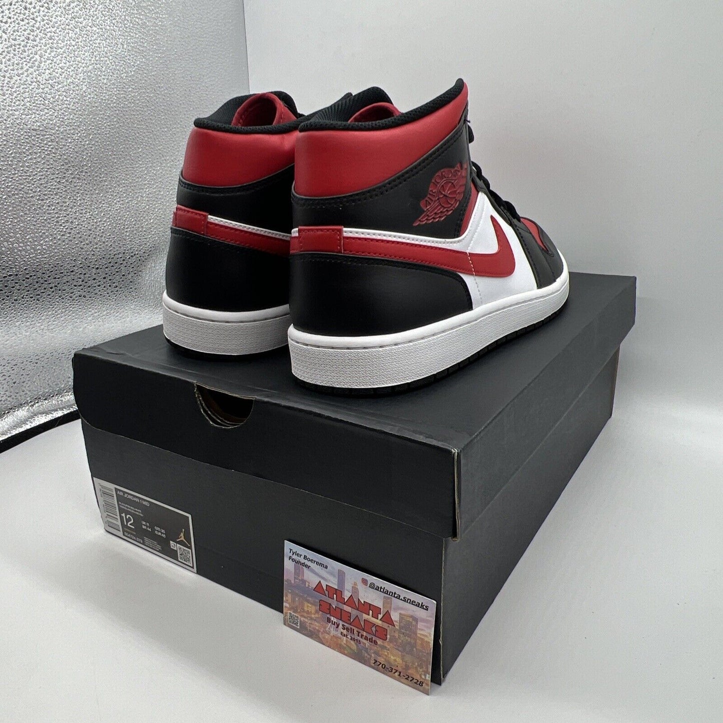 Size 12 - Jordan 1 Mid Bred Toe Brand New Og All