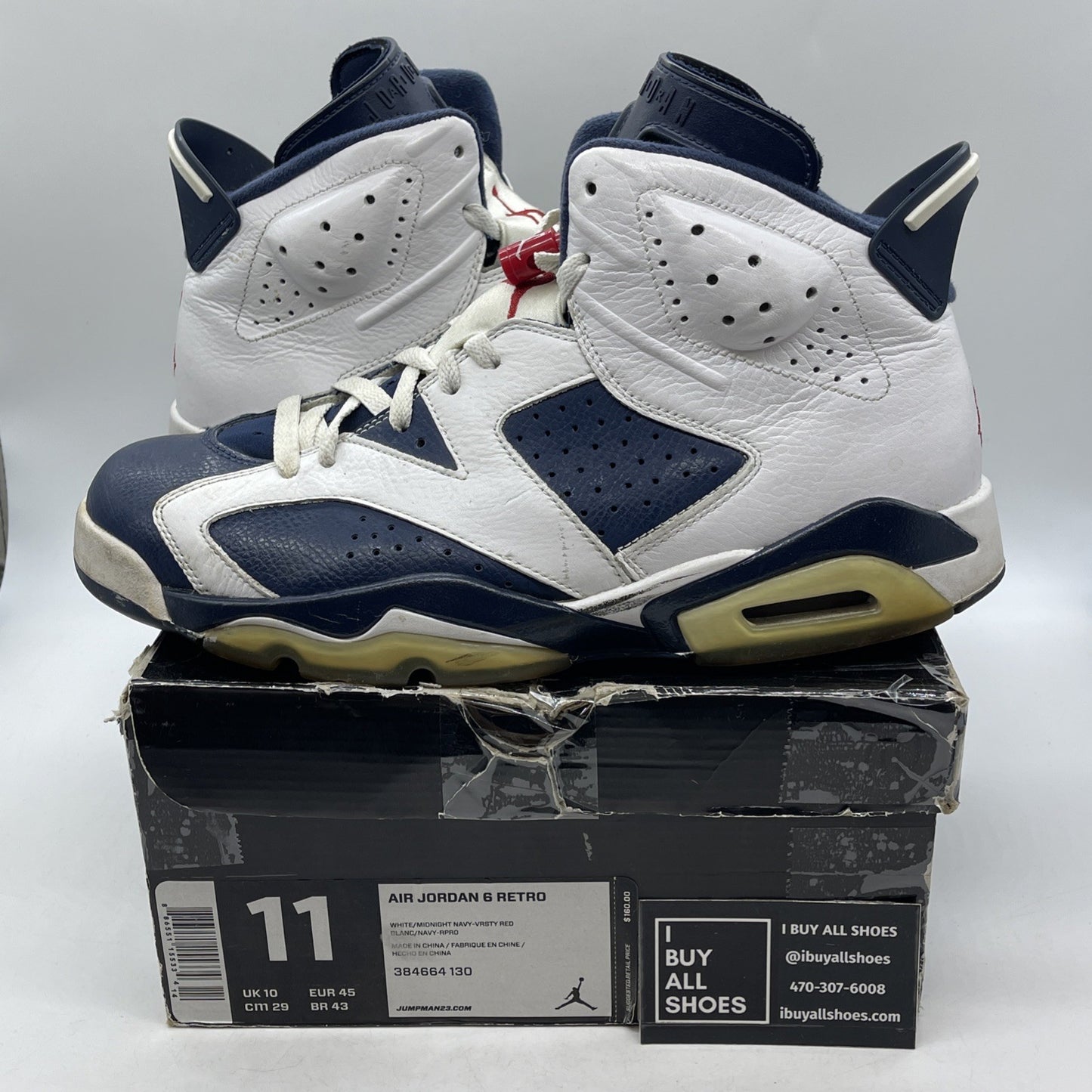Size 11 - Air Jordan 6 Retro 2012 Olympic (384664-130)