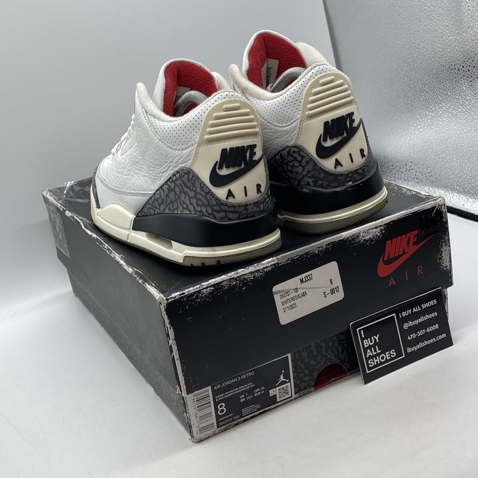 Size 8 - Jordan 3 Retro Mid White Cement Reimagined Grey Suede (DN3707-100)