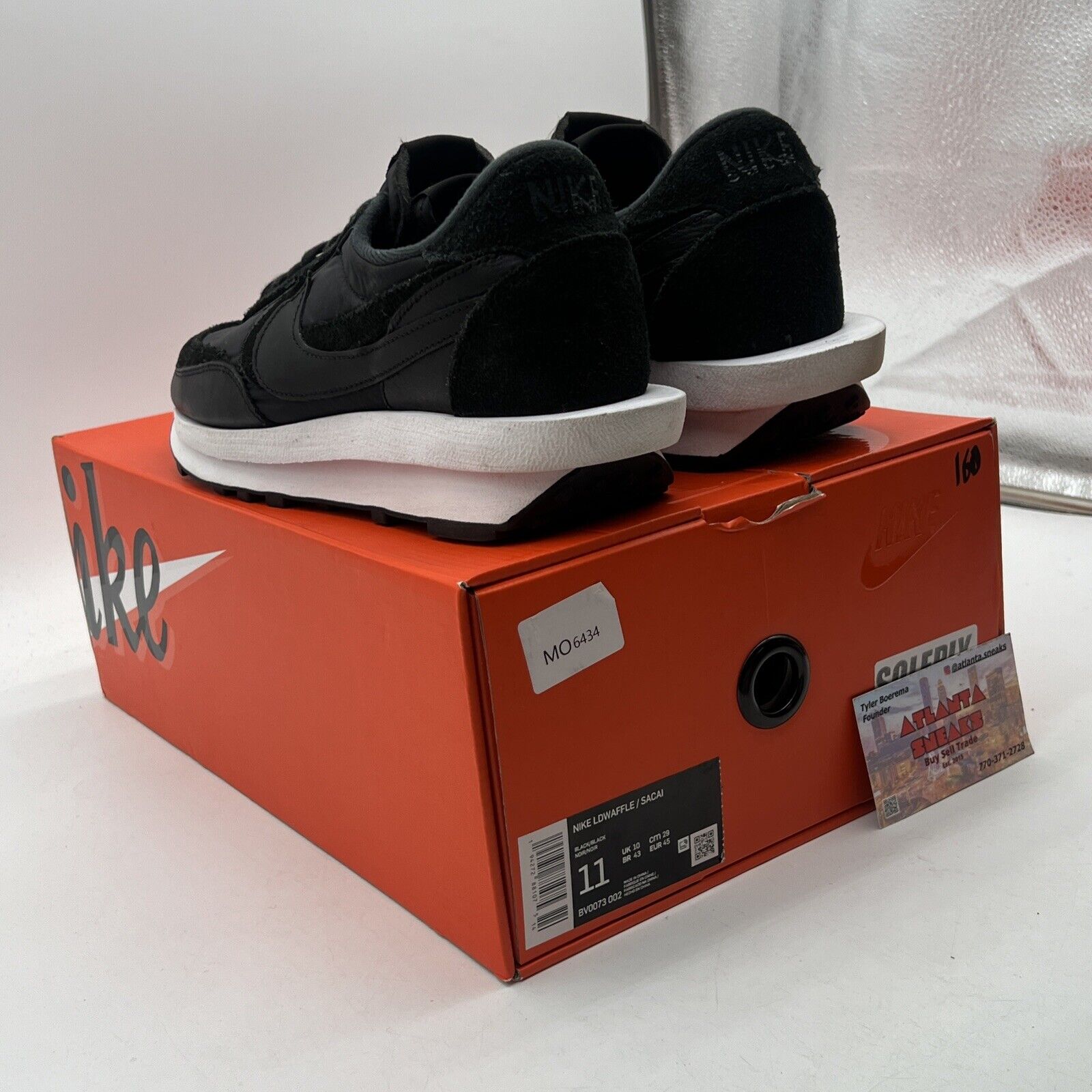 Size 11 - Nike sacai x LDWaffle Black Nylon White (BV0073-002)