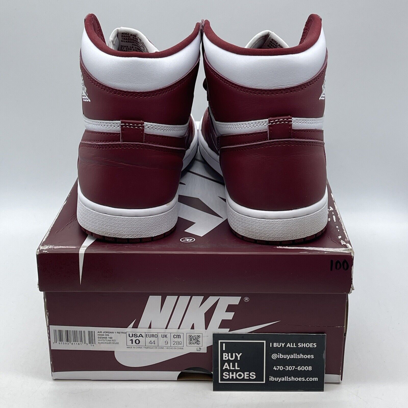 Size 10 - Air Jordan 1 Retro OG High Artisanal Red Burgundy White (DZ5485-180)