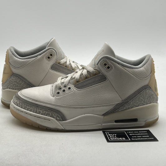 Size 10 - Air Jordan 3 Retro Craft Ivory/Grey White Leather (FJ9579-100)