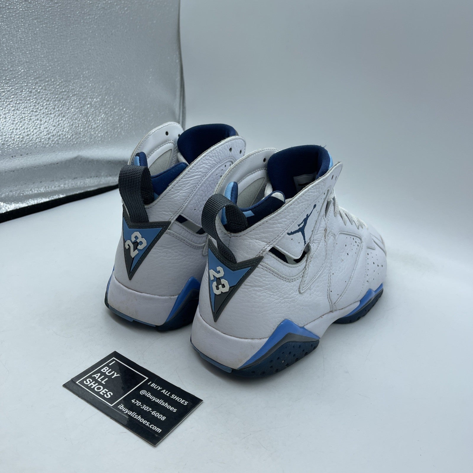 Size 9.5 - Air Jordan 7 Retro 2015 French Blue White Grey Leather (304775-107)
