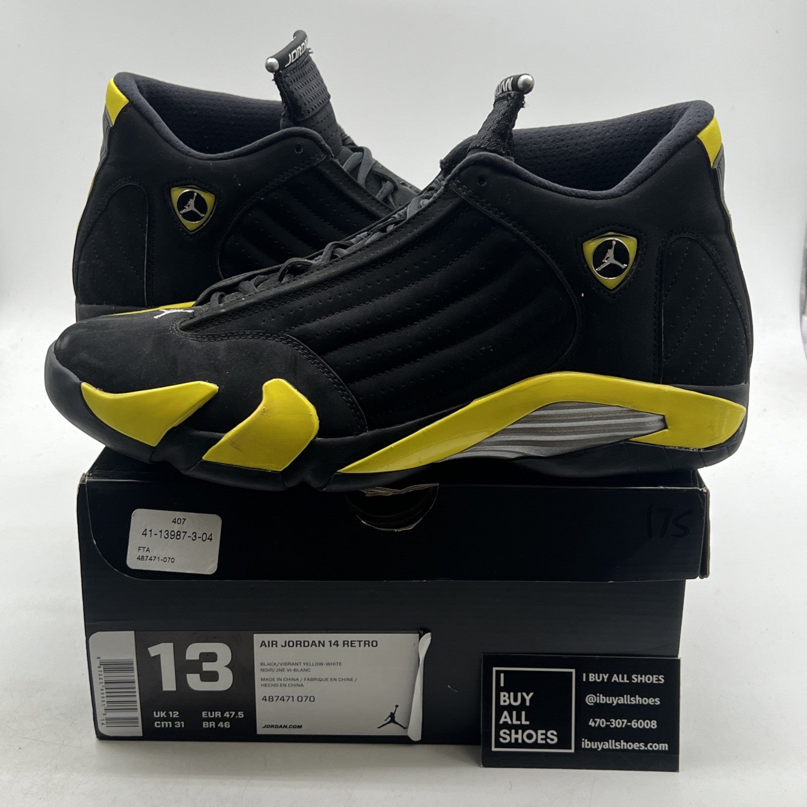 Size 13 - Air Jordan 14 Retro Thunder (487471-070)