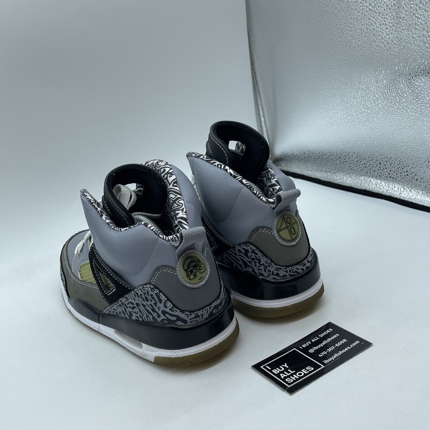 Size 9 - Jordan SpizIke Light Graphite Grey Black Suede Leather (315371-091)