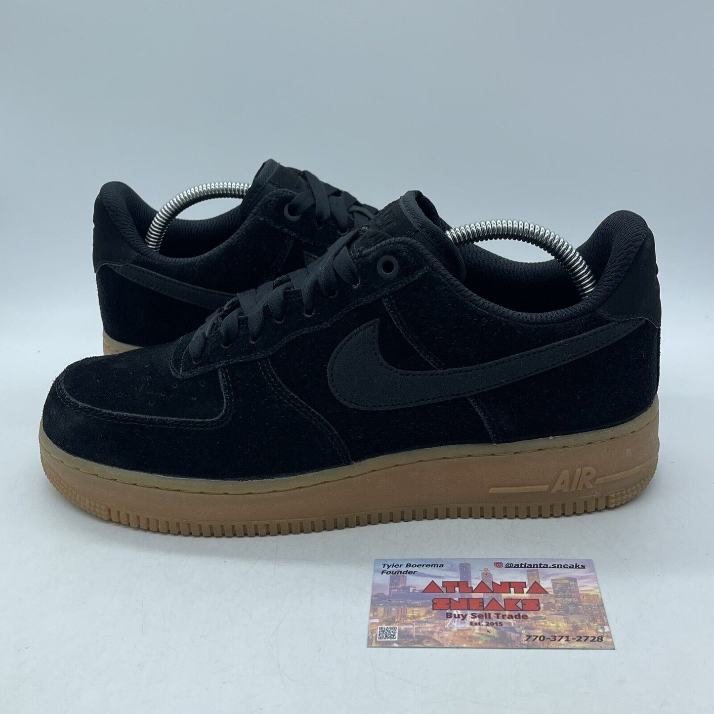 Size 11W - Nike Air Force 1 Low Black Gum Brown Suede (AA0287-002)