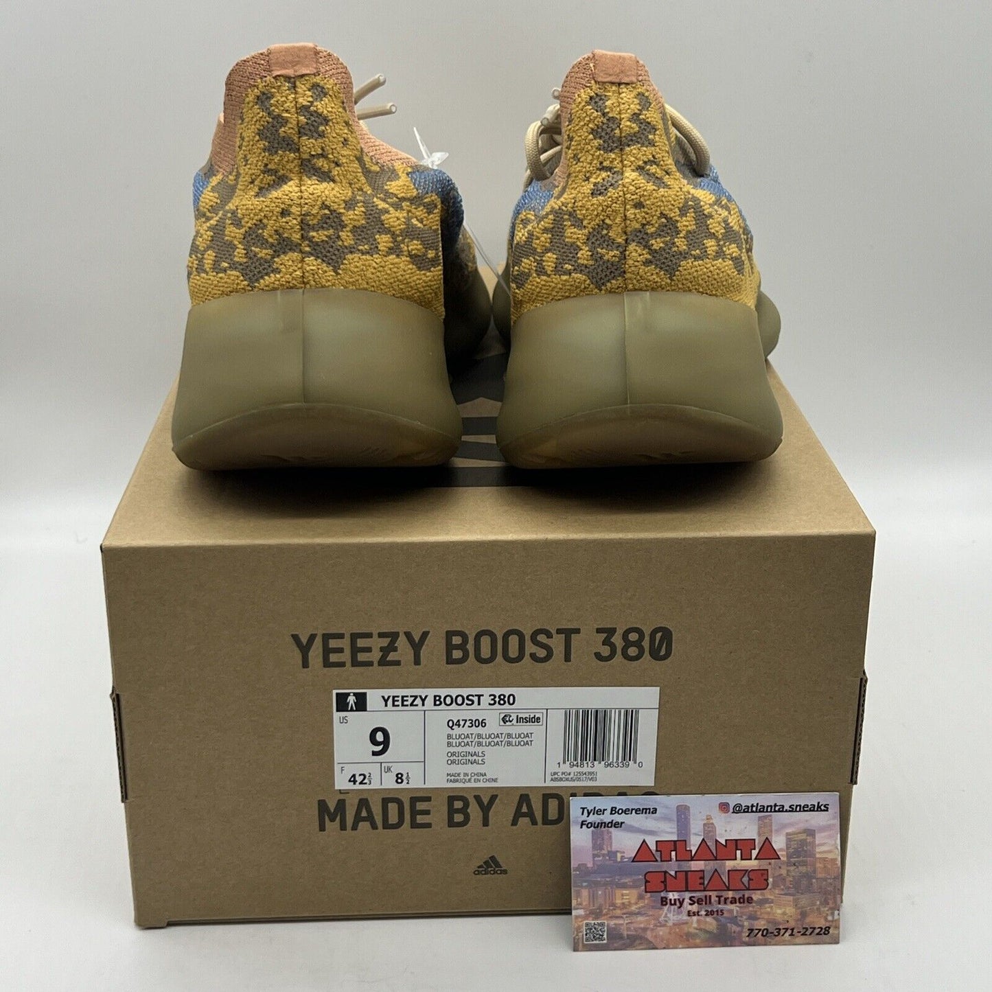 Size 9 - adidas Yeezy Boost 380 Blue Oat Non-Reflective Bread New Og All DS