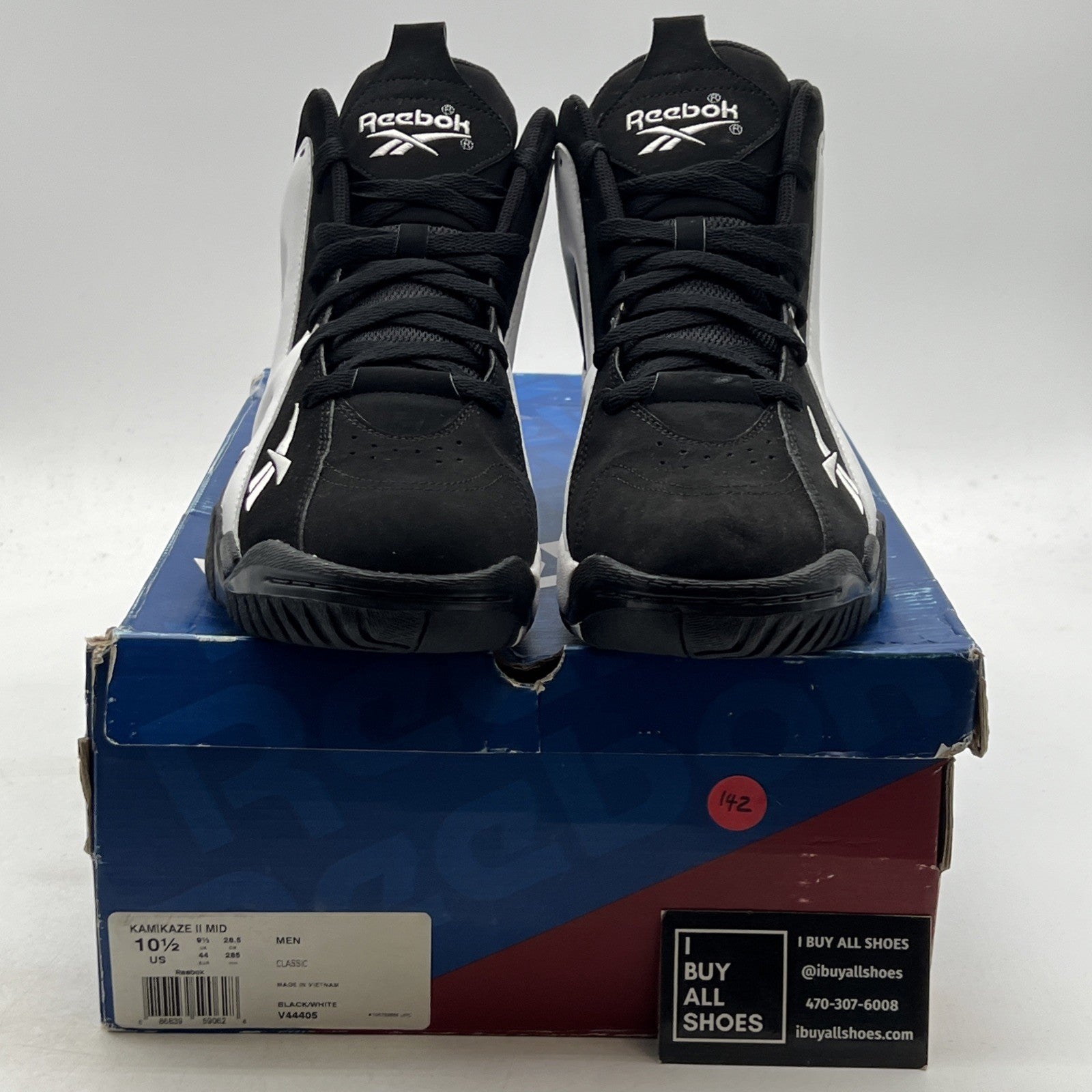 Size 10.5 - Reebok Kamikaze 2 Retro 2013 Black White (V44405)