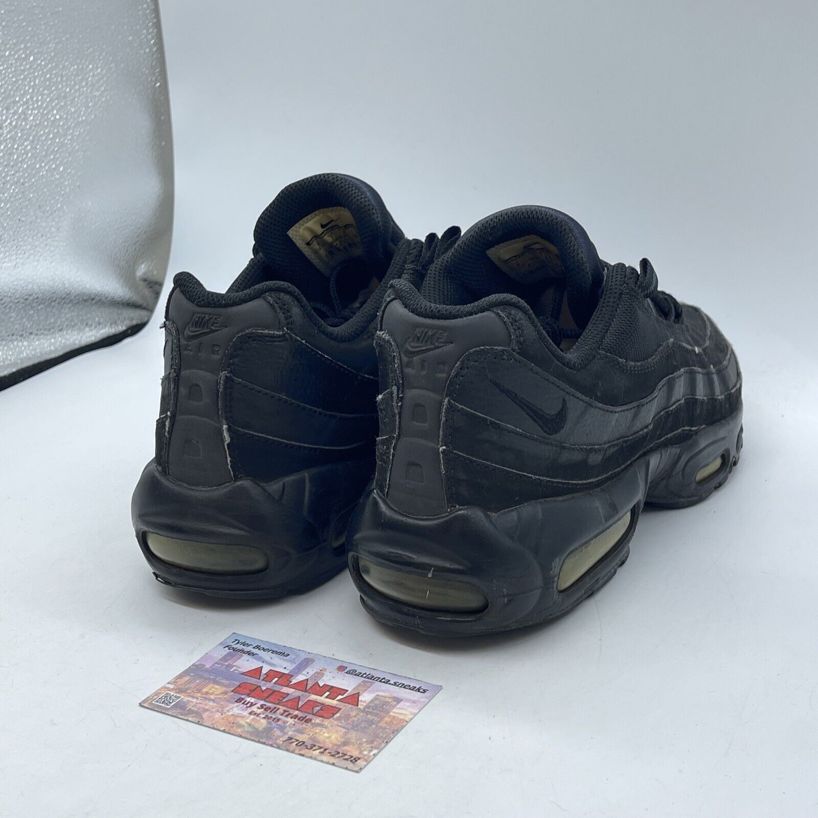 Size 8 - Nike Air Max 95 Triple Black Suede Leather (609048-092)