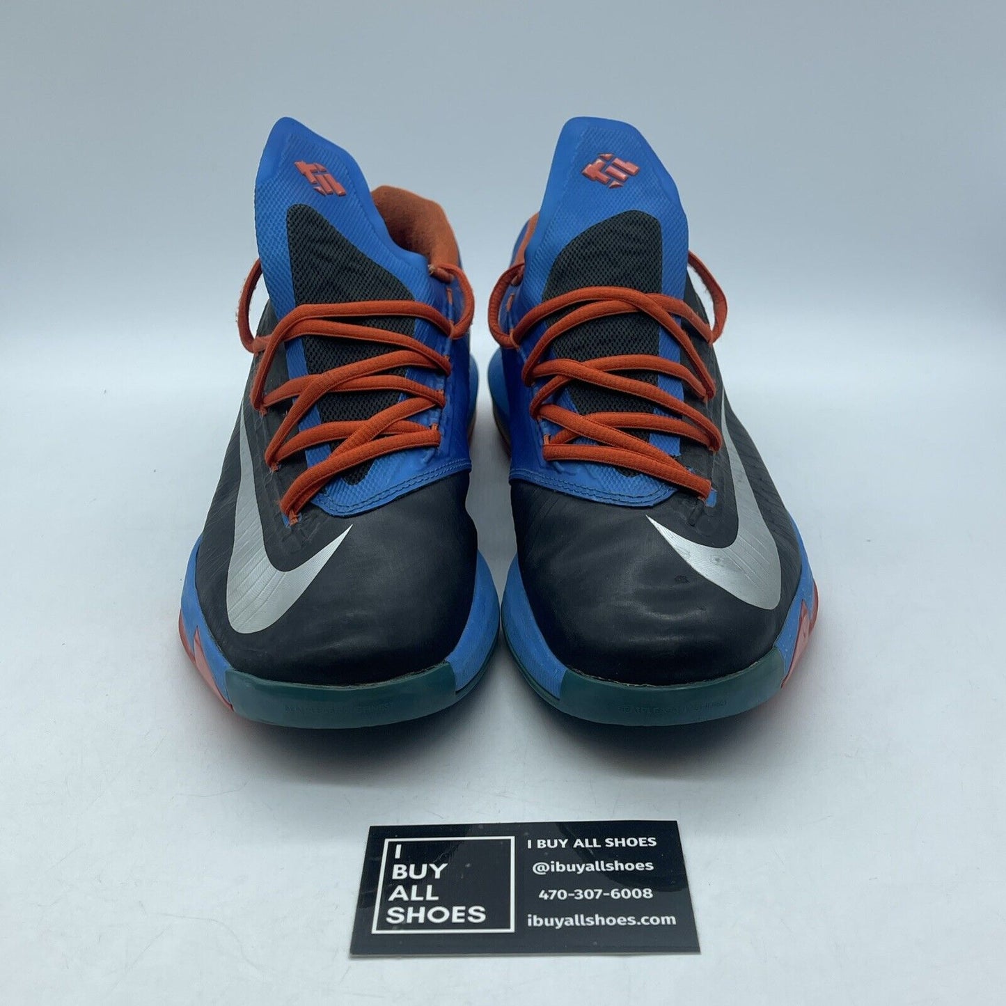 Size 10 - Nike KD 6 Away Black White Blue Orange Leather (599424-004)